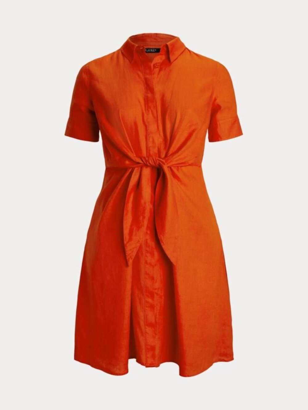 Ralph Lauren Womens red short sleeve belted midi dress Size 4